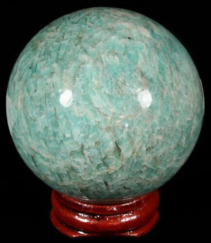 Polished Amazonite Crystal Sphere - Madagascar #51602